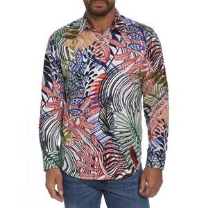 Robert Graham -M-L- PIPES COVE Shirt LS Mens Floral - Multicolor